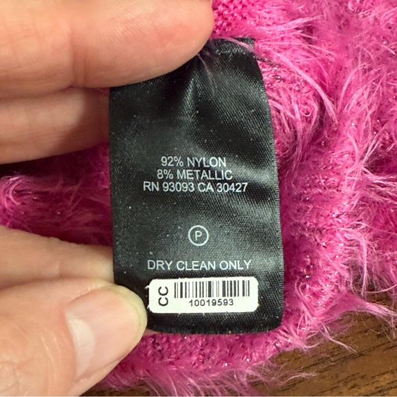 NIC+ZOE Hot Pink Fuzzy Sweater M | Soft Cozy Textured Knit Winter Pullover - Picture 9 of 10